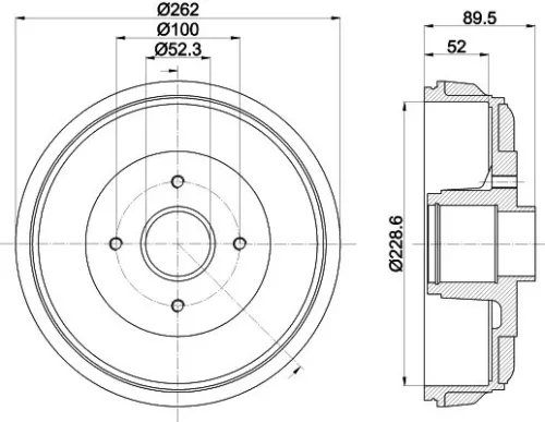 MINTEX MINTEX (MBD443) 1x MINTEX MBD443 Brake Drum 