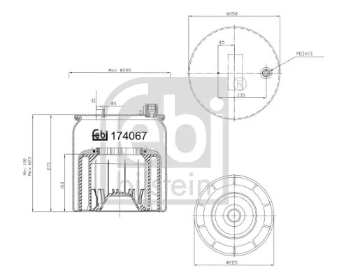 FEBI BILSTEIN FEBI BILSTEIN 174067 Febi Front Air Bag Suspension Spring For Mercedes-benz Actros Mp4 / Mp5 Ant 