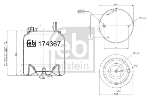FEBI BILSTEIN FEBI BILSTEIN 174367 Febi Rear Air Bag Suspension Spring For Volvo Fh Fh Ii Fh Iii Fh16 Fh16 Ii  