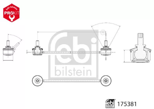FEBI BILSTEIN FEBI BILSTEIN 175381 Febi 175381 Rear Stabiliser Link For Volvo 7700  8300  8700  8900  9300  9400  9 
