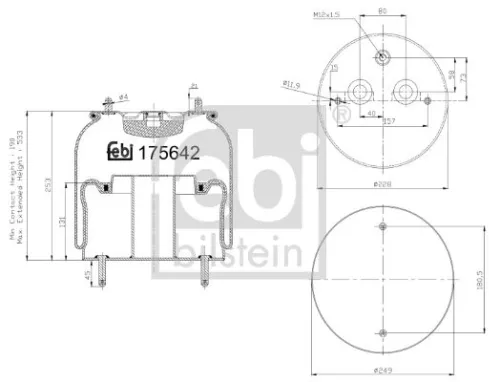 FEBI BILSTEIN FEBI BILSTEIN 175642 Febi Front Non-steered Leading Axle Air Bag Suspension Spring For Scania G  
