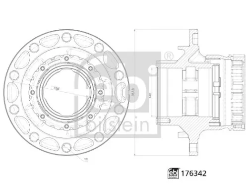 Febi Rear Wheel Hub For Volvo 7300 8500 8700 9700 9900 B12 Fl6 Fm12 Fm9