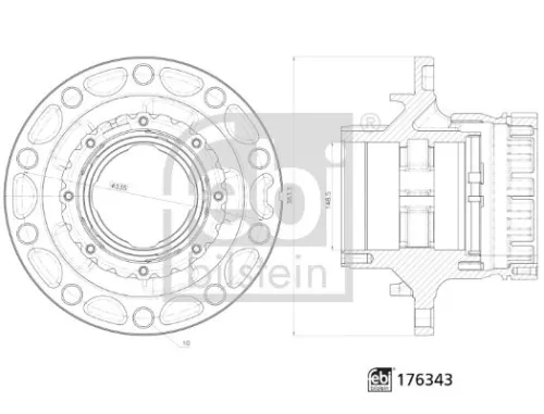 Febi Rear Wheel Hub For Renault Trucks Volvo 7300 8300 8500 8700 8900 9