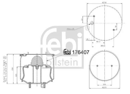 FEBI BILSTEIN FEBI BILSTEIN 176407 Febi Front Air Bag Suspension Spring For Volvo 7900 8300 8500 8700 8900 930 