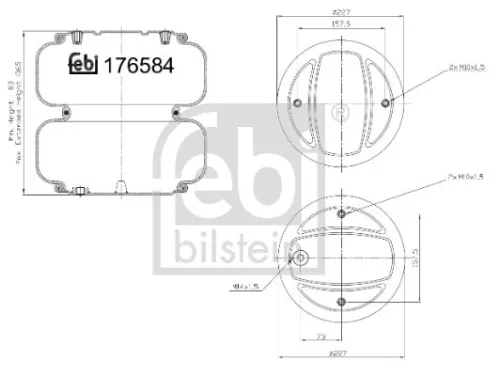 FEBI BILSTEIN FEBI BILSTEIN 176581 Febi Air Bag Suspension Spring For Scania G L P R S T 