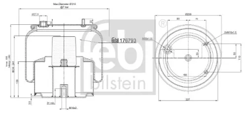 FEBI BILSTEIN FEBI BILSTEIN 176793 Febi Non-steered Trailing Axle Air Bag Suspension Spring For Daf Cf Xf 