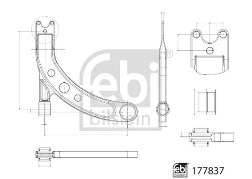 FEBI BILSTEIN FEBI BILSTEIN 177837 Febi Lower Front Right Control / Trailing Arm For Fiat Jeep 500x Compass Renegad 