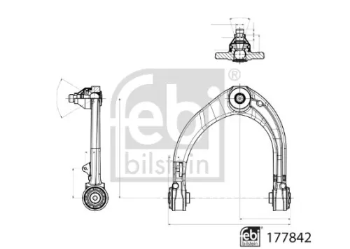 FEBI BILSTEIN FEBI BILSTEIN 177842 Febi Front Upper Left Control / Trailing Arm For Land Rover Discovery Range Rove 