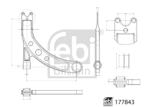 FEBI BILSTEIN FEBI BILSTEIN 177843 Febi Front Right Control / Trailing Arm For Dodge Hyundai Accent Attitude Grand  