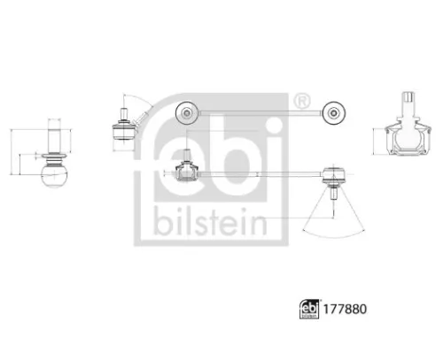 FEBI BILSTEIN FEBI BILSTEIN 177880 Febi 177880 Front Left Stabiliser Link For Man  Vw Crafter  Grand California  Tg 