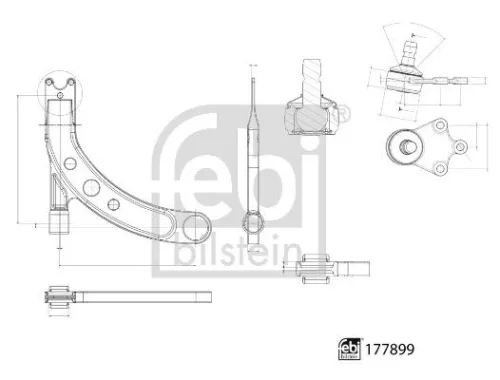 FEBI BILSTEIN FEBI BILSTEIN 177899 Febi Front Right Control / Trailing Arm For Kia Rio 