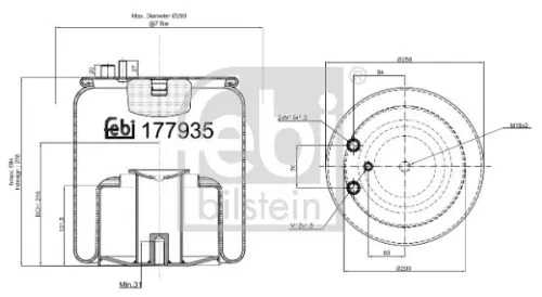 FEBI BILSTEIN FEBI BILSTEIN 177935 Febi Rear Air Bag Suspension Spring For Man Foc Tga Tgm Tgs Tgx 