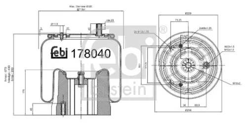 FEBI BILSTEIN FEBI BILSTEIN 178040 Febi Air Bag Suspension Spring 