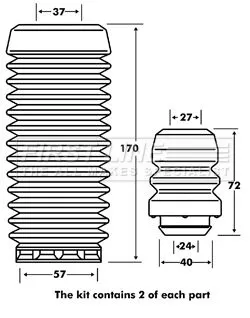 FIRST LINE FIRST LINE FPK7051  FIRST LINE Dust Cover Kit shock absorber 