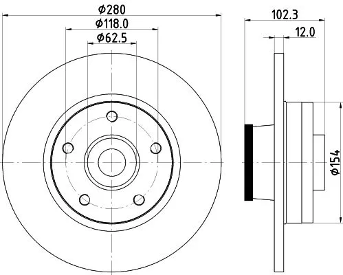 1x  MINTEX Brake Disc