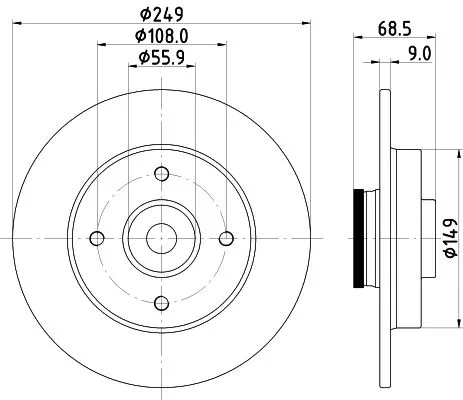 1x  MINTEX Brake Disc