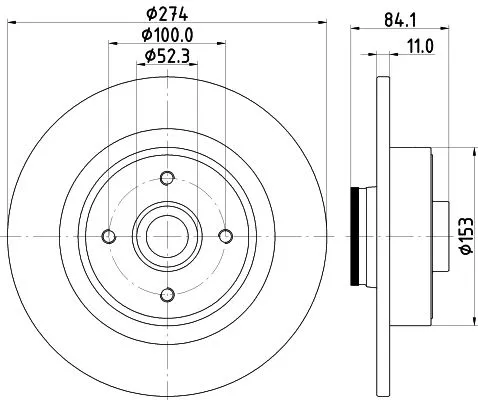 1x  MINTEX Brake Disc MDC2201 274