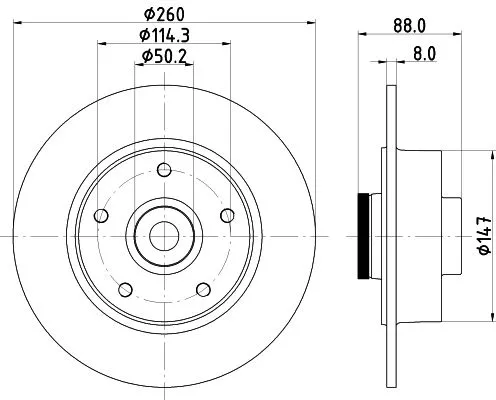 1x  MINTEX Brake Disc