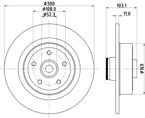 1x  MINTEX Brake Disc