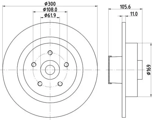1x  MINTEX Brake Disc