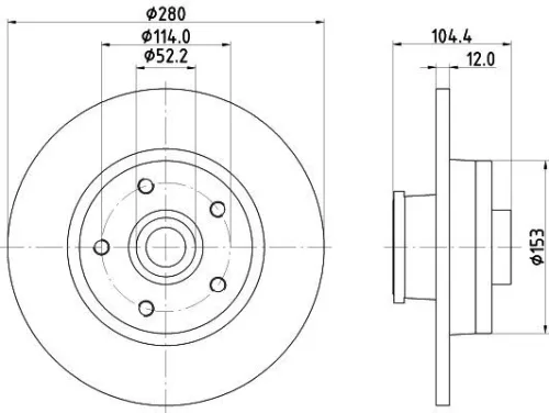1x  MINTEX Brake Disc