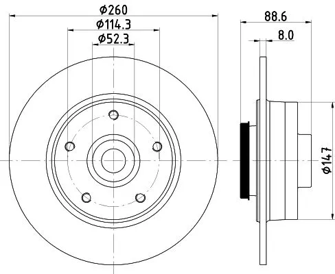 1x  MINTEX Brake Disc