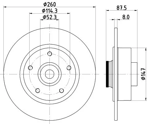 1x  MINTEX Brake Disc