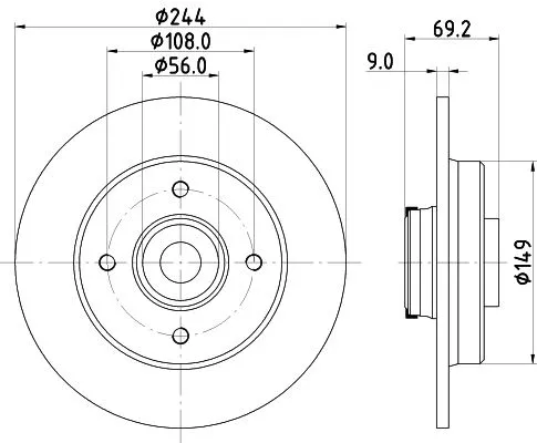 1x  MINTEX Brake Disc