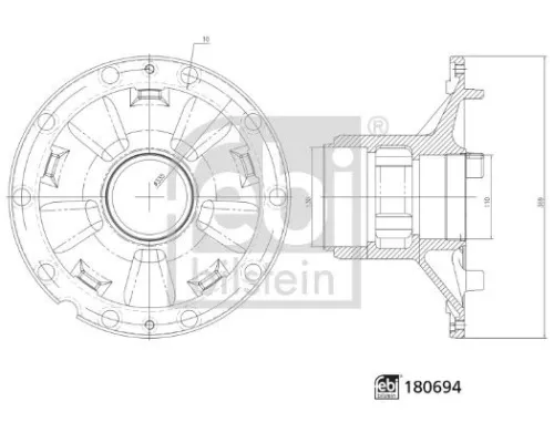 FEBI BILSTEIN FEBI BILSTEIN 180694 Febi Front Wheel Hub For Erf Man E2000 Ecm F2000 F8 F9 F90 F90 Unterflu 
