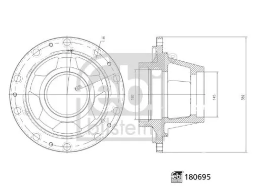 FEBI BILSTEIN FEBI BILSTEIN 180695 Febi Rear Wheel Hub For Erf Man E2000 Ecm F2000 F8 F9 F90 F90 Unterflur 
