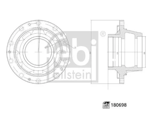 Febi Rear Wheel Hub For Erf Man E2000 Ecm F2000 F90 F90 Unterflur M 200