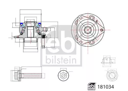 FEBI BILSTEIN FEBI BILSTEIN 181034 Febi 181034 Front Wheel Bearing Kit For Opel  Vauxhall Astra 
