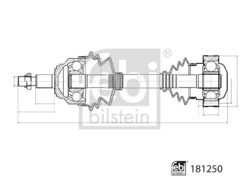 FEBI BILSTEIN FEBI BILSTEIN 181250 Febi Front Left Drive Shaft For Audi Seat Skoda Vw A3 Bora Golf Golf Va 
