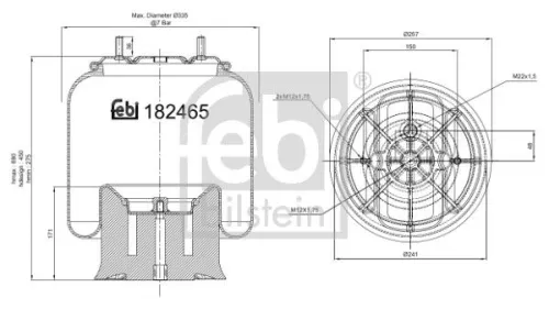 FEBI BILSTEIN FEBI BILSTEIN 182465 Febi Air Bag Suspension Spring 