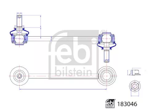 FEBI BILSTEIN FEBI BILSTEIN 183046 Febi 183046 Rear Left Or Right Stabiliser Link For Ds  Peugeot 508  508 Sw  Ds 7 