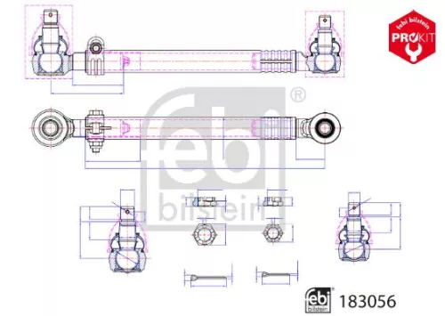 FEBI BILSTEIN FEBI BILSTEIN 183056 Febi Front Centre Rod Assembly For Scania 4 - Series G P R T 