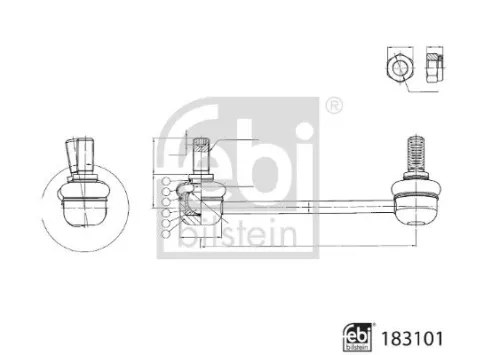 FEBI BILSTEIN FEBI BILSTEIN 183101 Febi 183101 Front Right Stabiliser Link For 
