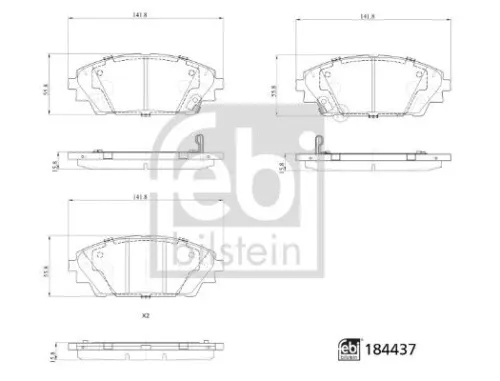 Febi Front Brake Pad Set For Mazda Cx-30