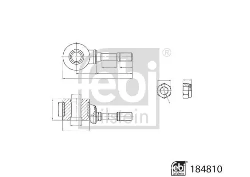 FEBI BILSTEIN FEBI BILSTEIN 184810 Febi 184810 Front Left Or Right Outer Stabiliser Link For Seat  Vw Caddy  Cordob 