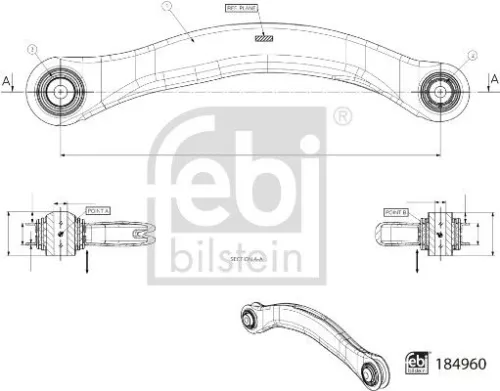 FEBI BILSTEIN FEBI BILSTEIN 184960 Febi Outer Rear Rear Upper Left Control / Trailing Arm For Audi A6 A6 Allroad A7 