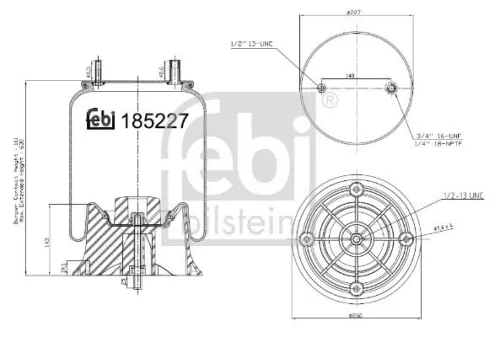 FEBI BILSTEIN FEBI BILSTEIN 185227 Febi Rear Air Bag Suspension Spring 