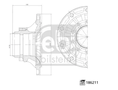 FEBI BILSTEIN FEBI BILSTEIN 186211 Febi 2Nd Rear Axle Rear Wheel Hub 