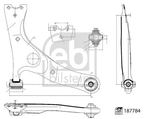 Febi Front Right Control / Trailing Arm For Toyota Rav 4