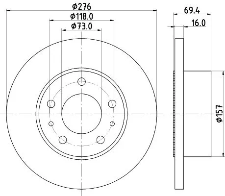 1x  MINTEX Brake Disc