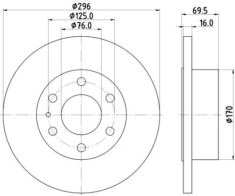 1x  MINTEX Brake Disc