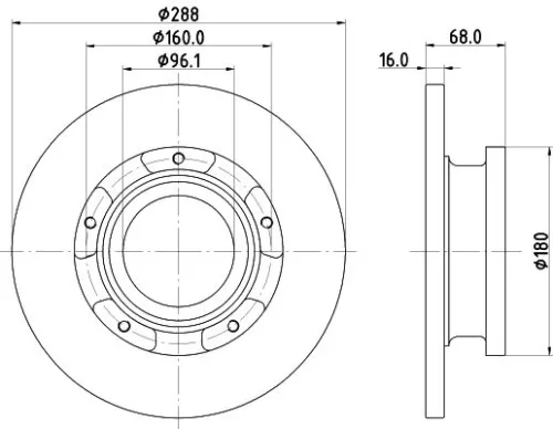 1x  MINTEX Brake Disc MDC2552 288