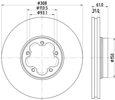 1x  MINTEX Brake Disc