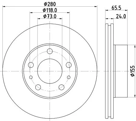 1x  MINTEX Brake Disc