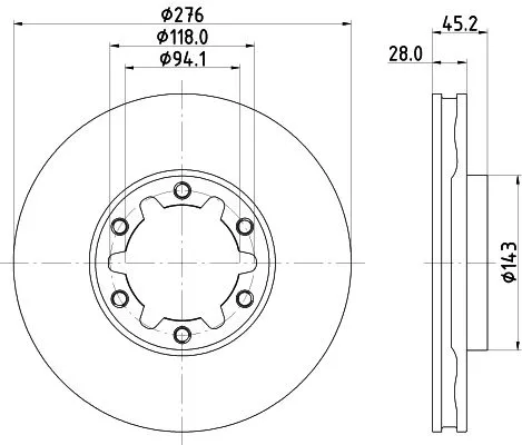 1x  MINTEX Brake Disc