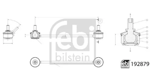 FEBI BILSTEIN FEBI BILSTEIN 192879 Febi 192879 Rear Left Or Right Stabiliser Link For Hyundai  Kia Creta  Ix35  Spo 